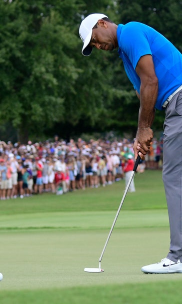Tiger Woods with 3-shot lead and 1 round away from winning